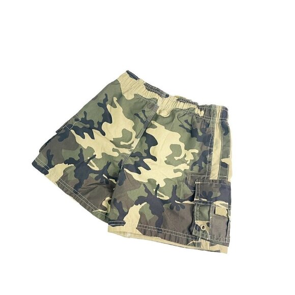 Op Boys Swim Trunks Green Camouflage Board Shorts Mesh Pockets 4-5 XS - Picture 3 of 5